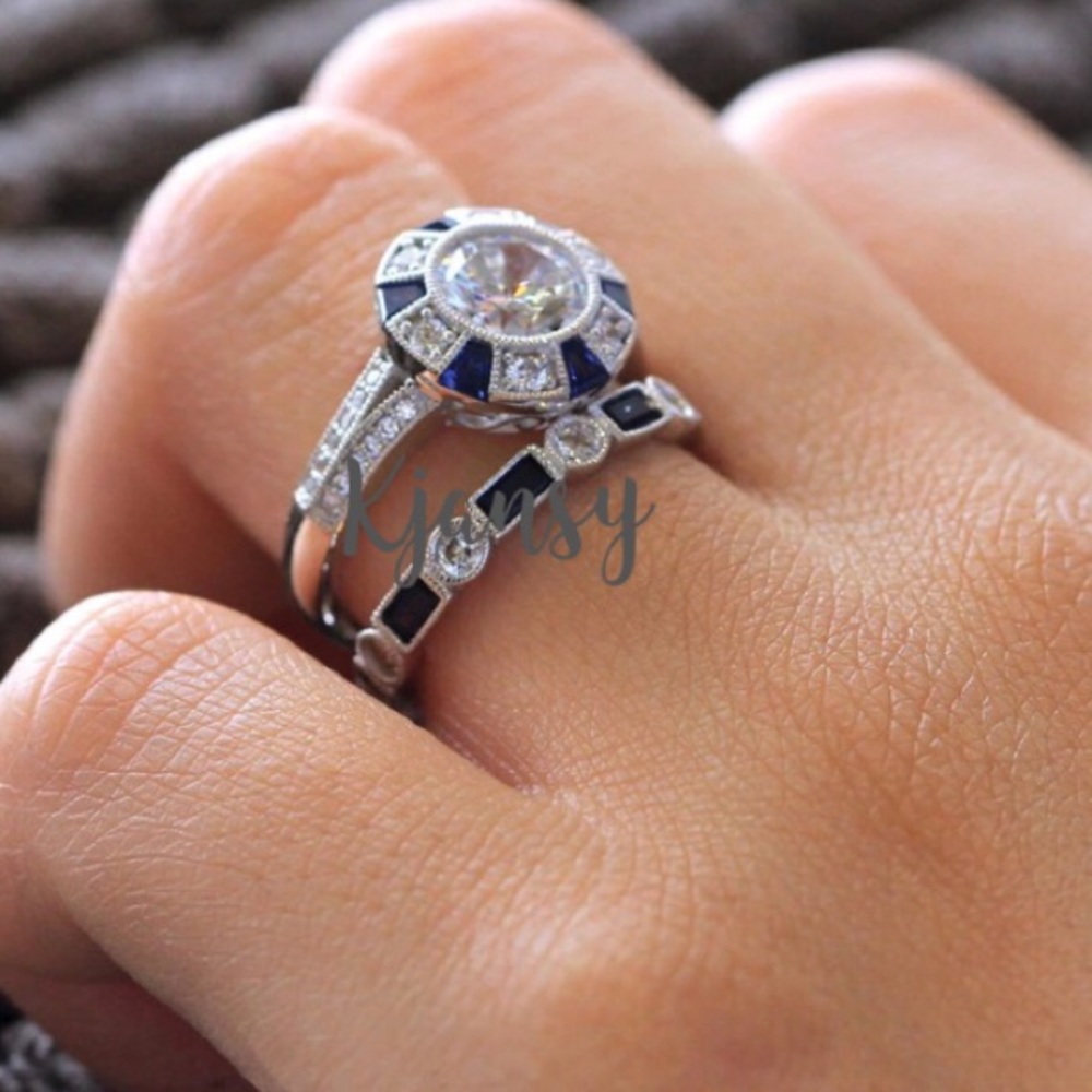 Silver CZ Bridal Ring Set